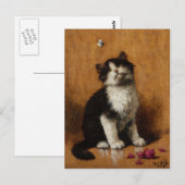 可愛い猫絵画の ポストカード (正面/裏面)