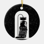 可愛い猫読のシェークスピア遊 セラミックオーナメント (正面)