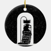 可愛い猫読のシェークスピア遊 セラミックオーナメント (裏面)