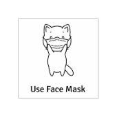 可愛い猫警告使い顔マスクウッドアートスタンプ ラバースタンプ (インプリント)