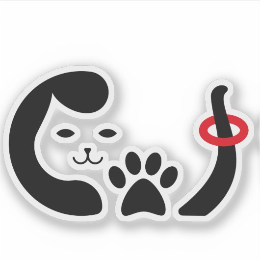 可愛い猫足 シール (正面)