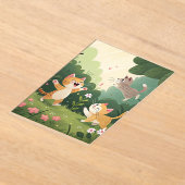 可愛い猫遊たち – ガーデンJoy アクリル招待状 (レイダウン)