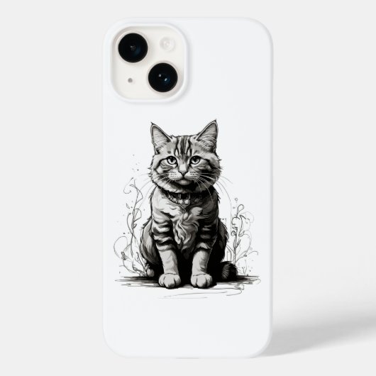 可愛い猫鉛筆スケッチ Case-Mate iPhoneケース (裏面)