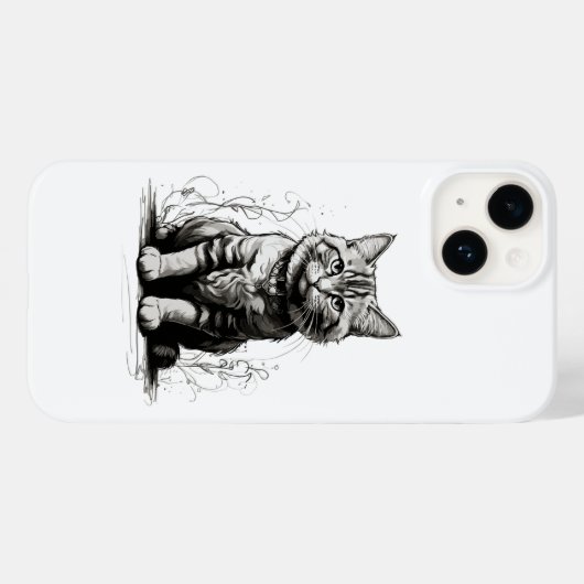 可愛い猫鉛筆スケッチ Case-Mate iPhoneケース (裏面 (横))