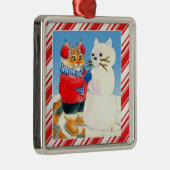 可愛い猫雪だるまキャンディーケーンクリスマスオーナメント メタルオーナメント (右)