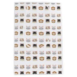 可愛い猫頭柄の柄メディア抱き枕 ミディアムペーパーバッグ