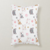 可愛い猫顔の笑顔の猫パターン アクセントクッション (正面(垂直))