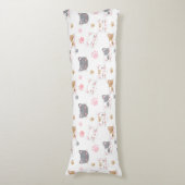 可愛い猫顔の笑顔の猫パターン ボディピロー (正面縦)