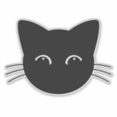 可愛い猫顔カスタムカットのビニール貼り シール (正面)