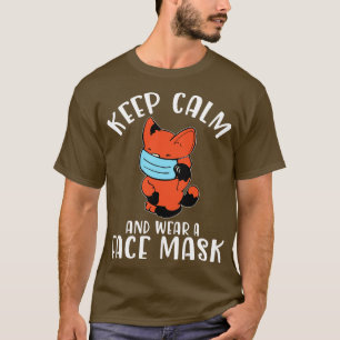 可愛い猫顔マスク保静かな衣服A顔 Tシャツ