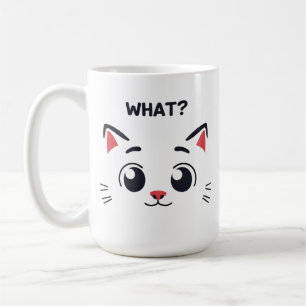 可愛い猫顔「え?」 おもしろい式マグ コーヒーマグカップ