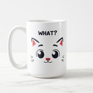 可愛い猫顔「え？」 おもしろい式マグ コーヒーマグカップ
