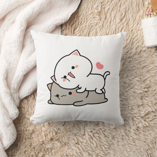 可愛い猫餅 クッション (ブランケット)