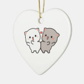 可愛い猫餅 セラミックオーナメント (左)