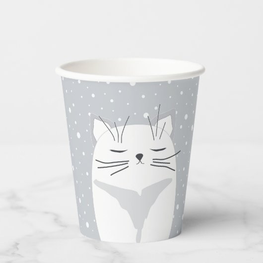 可愛い猫2023年のシンボル。 紙コップ (正面)