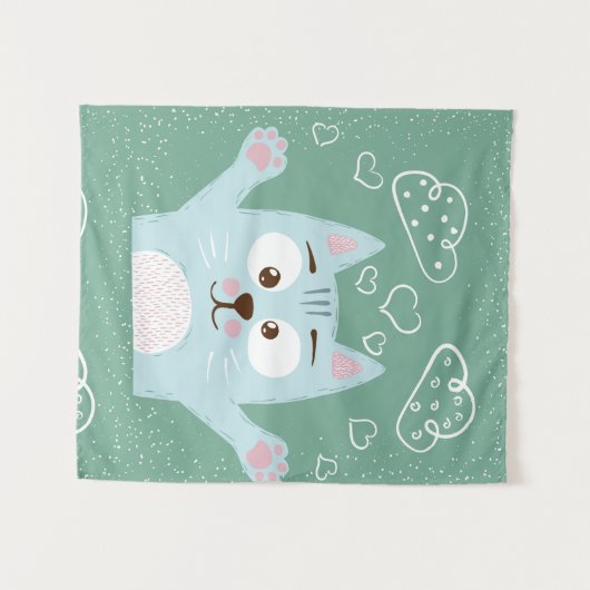 可愛い猫 タペストリー (正面(横))