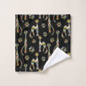 可愛い猫 バスタオルセット (ウォッシュタオル)