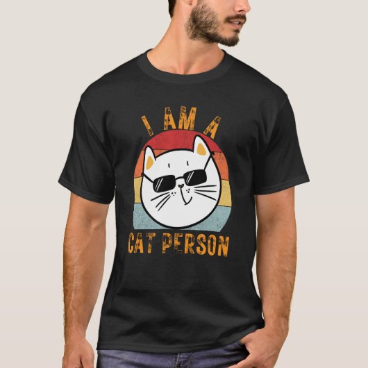 可愛い猫 ビンテージ 私は猫派です 1 Tシャツ (正面)