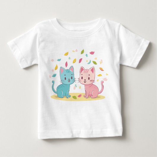 可愛い猫 ベビーTシャツ (正面)