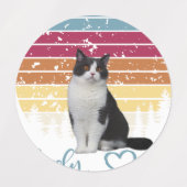 可愛い猫 ラベル (デザイン1)