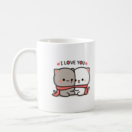可愛い猫 | Love Coffee Mug コーヒーマグカップ (左)
