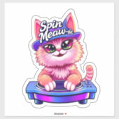 「可愛い猫DJスピンミューsicシール」 シール (シート)