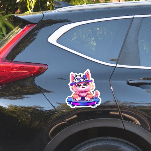 「可愛い猫DJスピンミューsicシール」 シール (車体側面)