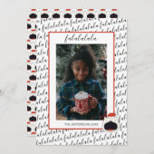 可愛い猫Fa La La La La Christmas写真 シーズンカード (正面/裏面)