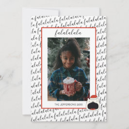 可愛い猫Fa La La La La Christmas写真 シーズンカード