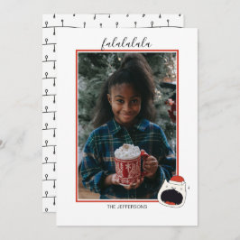 可愛い猫Fa La La La La Christmas写真 シーズンカード