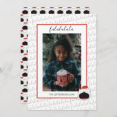 可愛い猫Fa La La La La Christmas写真 シーズンカード (正面/裏面)