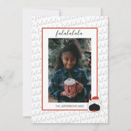 可愛い猫Fa La La La La Christmas写真 シーズンカード