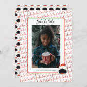 可愛い猫Fa La La La La Christmas写真 シーズンカード (正面/裏面)