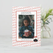 可愛い猫Fa La La La La Christmas写真 シーズンカード (スタンド正面)