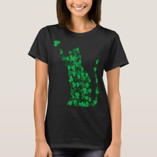 可愛い猫St patricks dayCラッキーキャットマムシャームロック Tシャツ