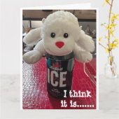 可愛い猿が「ユー」祝に時間を言う カード (黄色い花)