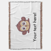 可愛い猿のクリパート スローブランケット (正面縦)