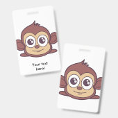 可愛い猿のクリパート バッジ (正面＆裏面)