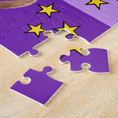 可愛い猿の写真名紫の黄色の子供 ジグソーパズル (側面)