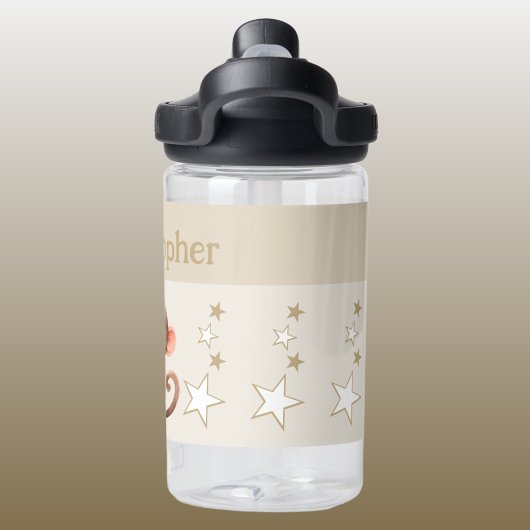 可愛い猿の名前を付け星キッズ茶色 ウォーターボトル