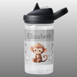 可愛い猿の名前を追加する星の子供グレー ウォーターボトル<br><div class="desc">CamelBak Eddy®水子供へ瓶。名前を付けてパーソナライズ白と灰色の星を持つ可愛い猿を特徴とする水瓶。</div>