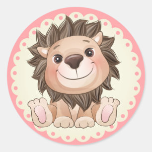 可愛い獅子ね ラウンドシール