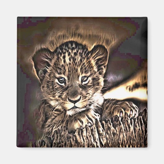 可愛い獅子の子 マグネット (正面)