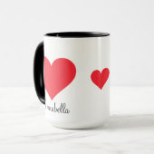 可愛い現在のスクリプト愛あなた大きな赤いハートコーヒー マグカップ (正面左)