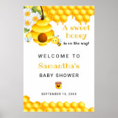 可愛い甘いハチミツバチ歓迎ベイビーシャワーポスター ポスター (正面)