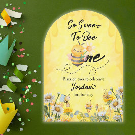 可愛い甘い一輪花1歳の誕生日 招待状