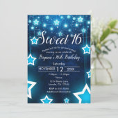 可愛い甘い16カスタム招待状と星灯 招待状 (スタンド正面)