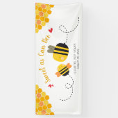 可愛い甘いAs Can Beeテーマのかわいい赤ちゃんシャワー 横断幕 (縦)