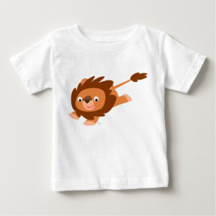 可愛い生き生きとした漫画ライオンベビーTシャツ ベビーTシャツ