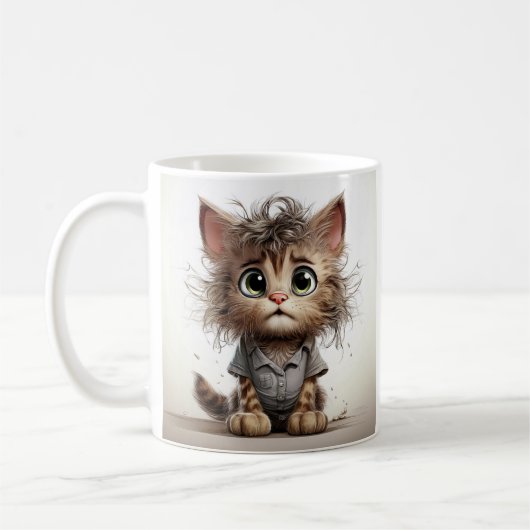 可愛い生意気な子猫 コーヒーマグカップ (左)